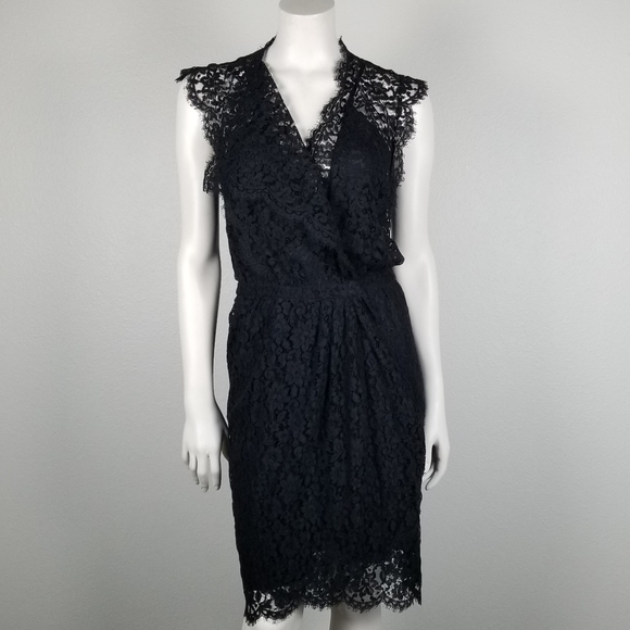 Balenciaga 2009 Black Lace Knee Length Dress Size 38 - Picture 3 of 12
